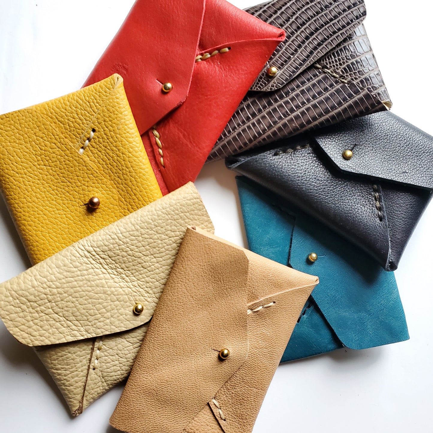 Idun goddess card case - repurposed leather
