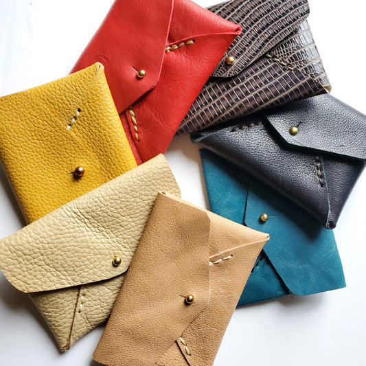 Idun goddess card case - repurposed leather