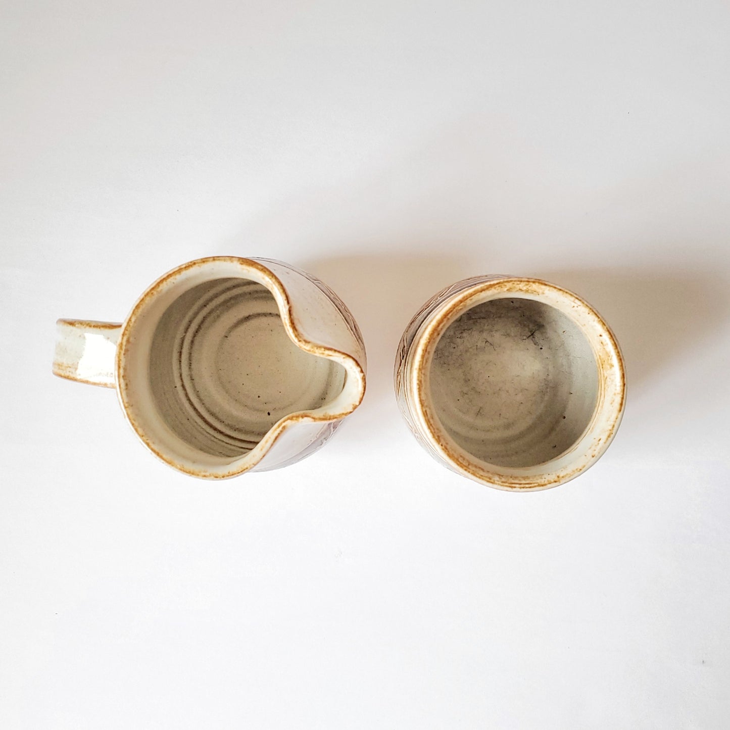 Creamer & sugar pot set - handmade