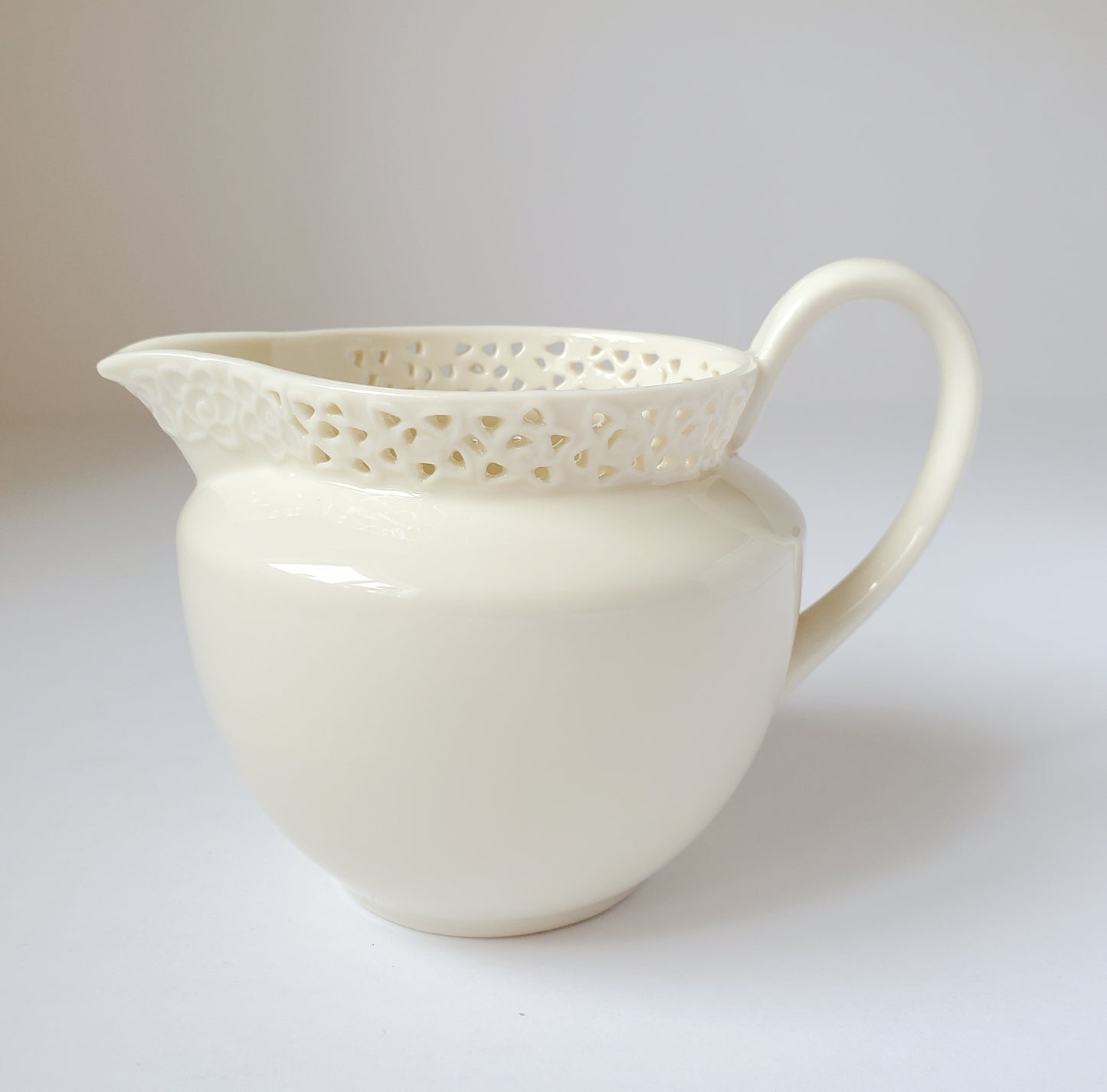 Vintage creamer - ivory + lace