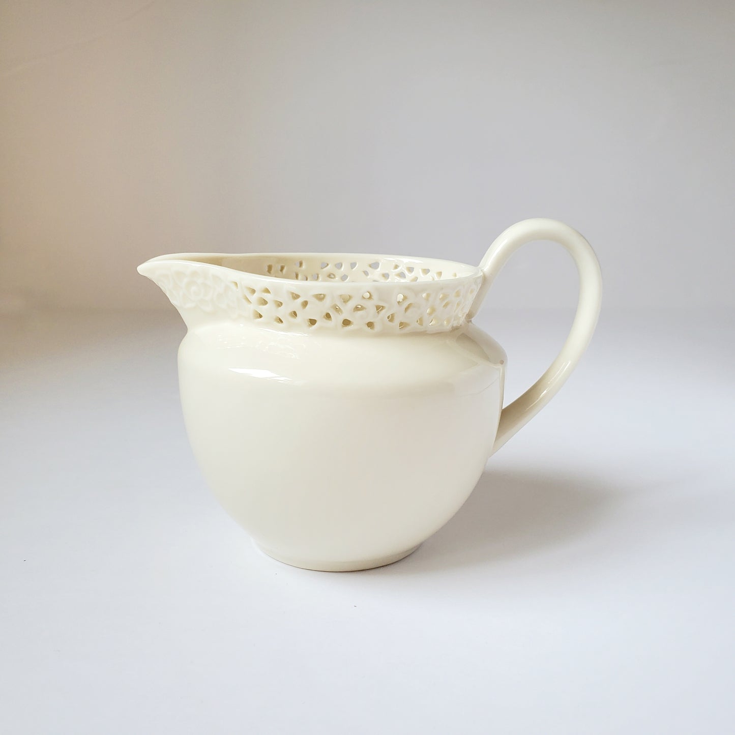 Vintage creamer - ivory + lace